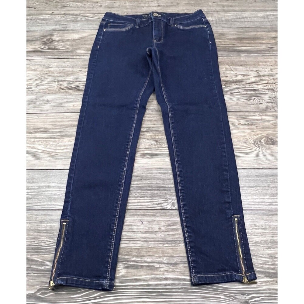 White House Black Market 4 (29/27) Skinny Leg Blue Jeans‎ Soft Stretch Ankle Zip